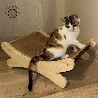 🆕💥Představujeme novinku pro všechny kočičí milovníky! 🐱🌿 Seznamte se s naším dřevěným škrabadlem a lehátkem v jednom –⁠...